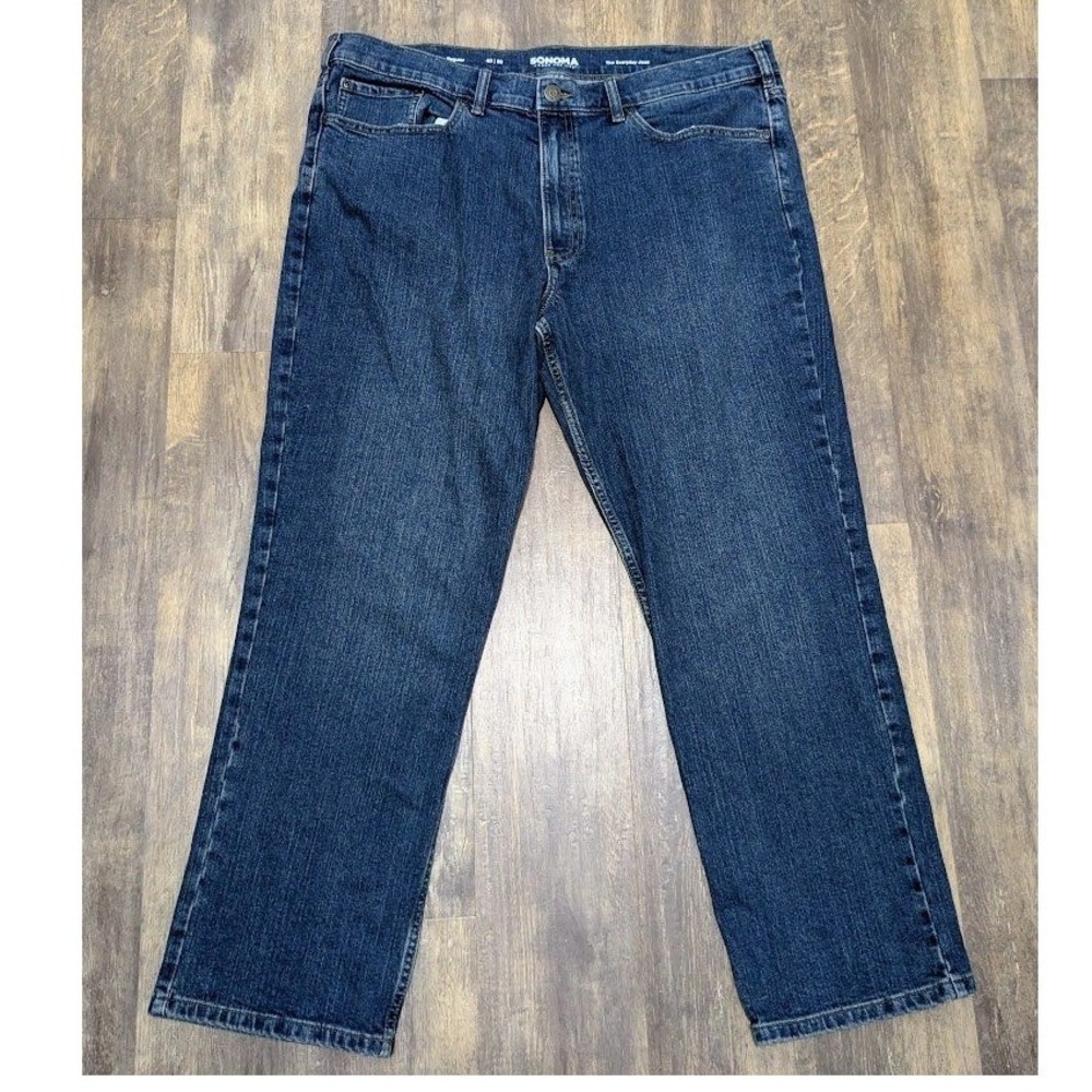 Sonoma Goods For Life Mens Jeans 40x30 Dark Wash Straight Leg Regular Fit